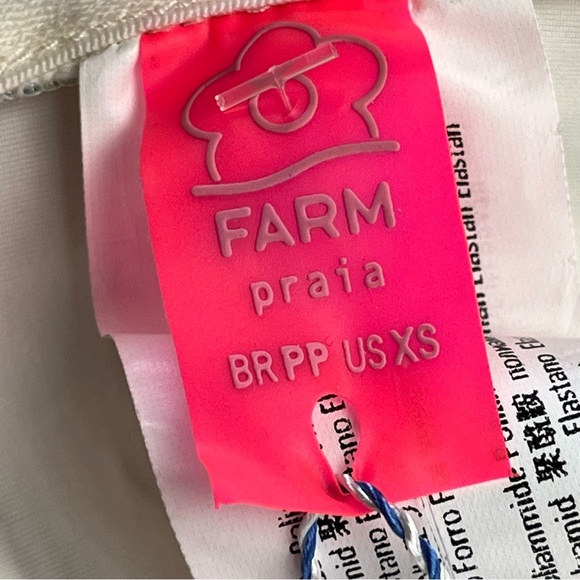 Farm Rio‎ Banana Vichy Swim Bikini Top Womens Size XS Summer Vacation NEW - Picture 3 of 12